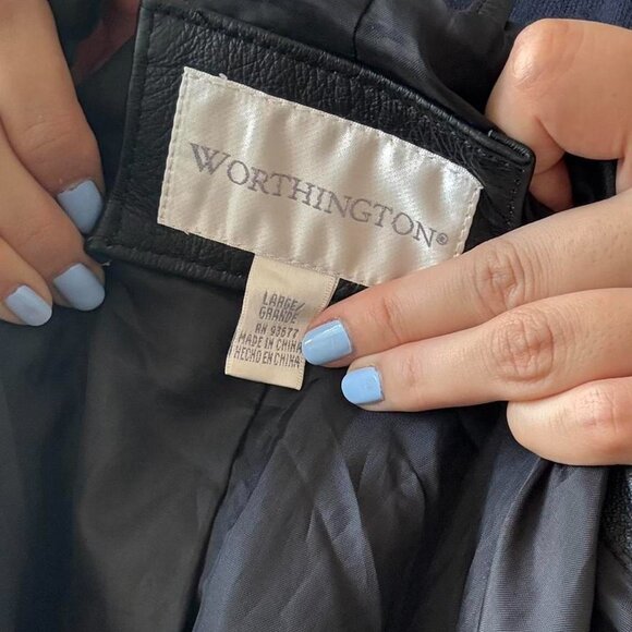 Black Leather Blazer Trench Coat - Picture 7 of 8